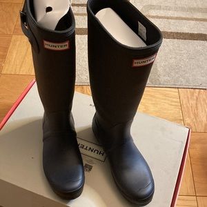 HUNTER Womens Original Ribbed Winter Snow Waterproof Boots